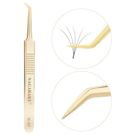 Nagaraku N-07 Precise catch Tweezer, for eyelash extensions