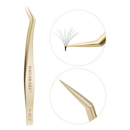 Nagaraku N-03-2 Precise catch Tweezer, for eyelash extensions