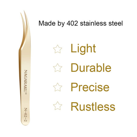 Nagaraku N-02-2 Straight Tweezer, for eyelash extensions