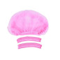 Pink and blue disposable puff bonnet, 1 piece