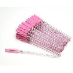 Mascara Glitter Brushes for combing eyelash extensions - 50 pieces, Light Pink