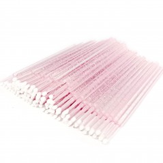 Glitter Microbrushes - 2,5 mm, 100pcs , Micro Applicator Brushes, Disposable Eye Lashes Mascara Wands for Eyelash Extensions