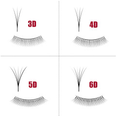 3D W, Curl D, Nagaraku, Pre-Made eyelash extensions