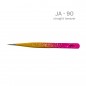 Tweezer JA 90 straight, For Eyelash Extensions, yellow pink