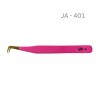 Universal Tweezer JA 401, L pink colour, for eyelash extensions