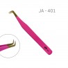 Universal Tweezer JA 401, L pink colour, for eyelash extensions