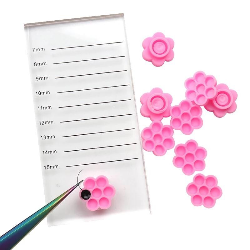 Small glue pallete ,pink flower, 5 pcs, for eyelash extensions