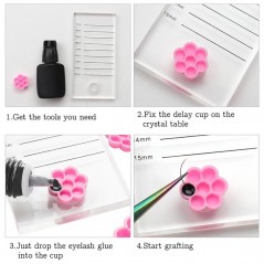 Small glue pallete ,pink flower, 15 pcs, for eyelash extensions