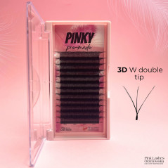 3D W PINKY, Curl D, premade: extensiones de pestañas prehechas, volumen rápido