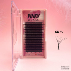 6D W PINKY, Curl D, premade - extensiones de pestañas prehechas, volumen rápido