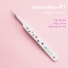 Straight Tweezers White Edition 1, for eyelash extensions