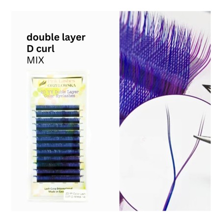 2D YY Eyelash Extensions, Premade blue purple