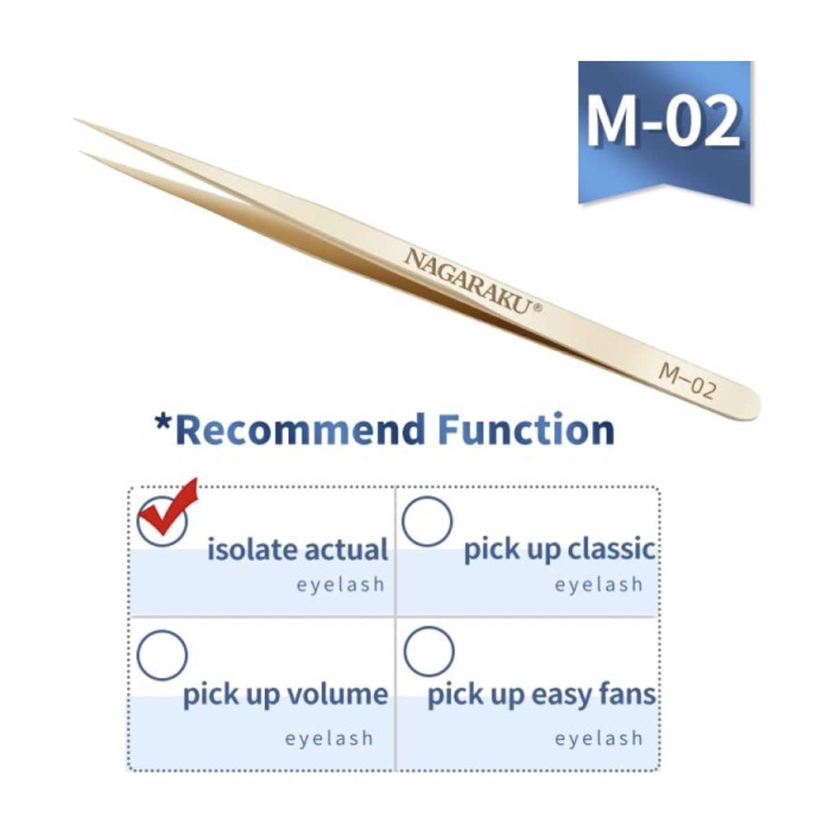 Nagaraku Gold M02 Tweezers, 14cm long, slim