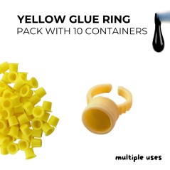 YELLOW Glue Ring , Multiple uses, pack with 10 containers