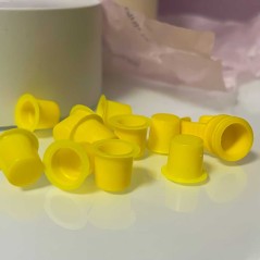 Ring holder + containers for glue YELLOW for eyelah extensions