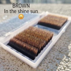 Ombre Brown easy volum BLOSSOM FAN FLOWER LASHES, false eyelash extenssion