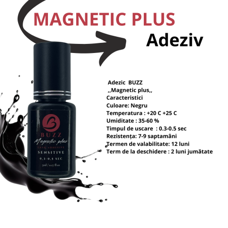 BUZZ Magnetic plus, Adeziv extensii gene 0.3-0.5 sec. 5ml