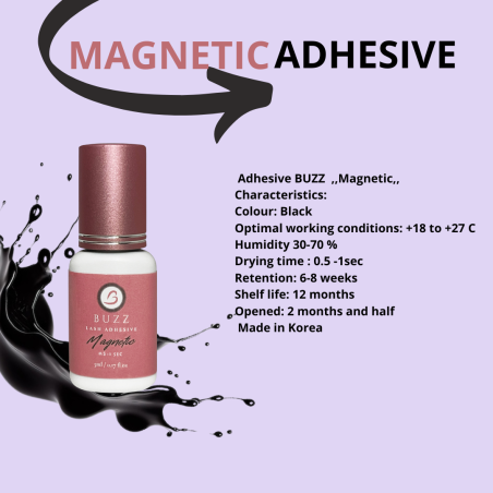 BUZZ Magnetic, Eyelash extenssion adhesive 05-1 sec -5 ml