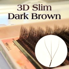 3D W Slim Lash Extensions, LU Curl - Brown (Eyeliner Effect)