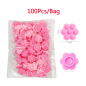 100 pcs pink flower glue holder