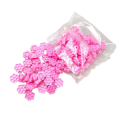 100 pcs pink flower glue holder