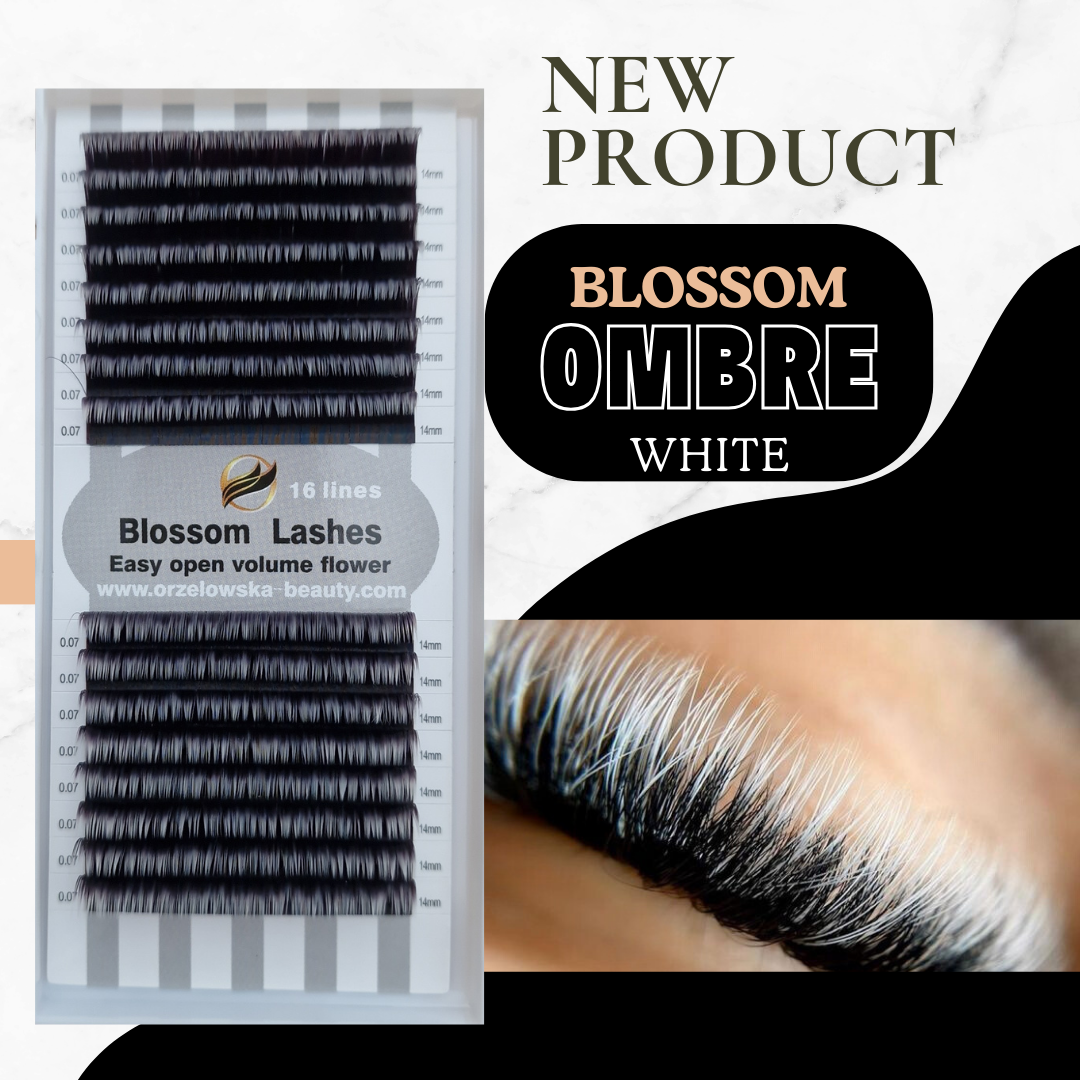 0.07 Easy Fan flower Blossom OMBRE-WHITE eyelashes