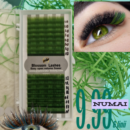 Holiday Colors: green eyelashes for volume applications