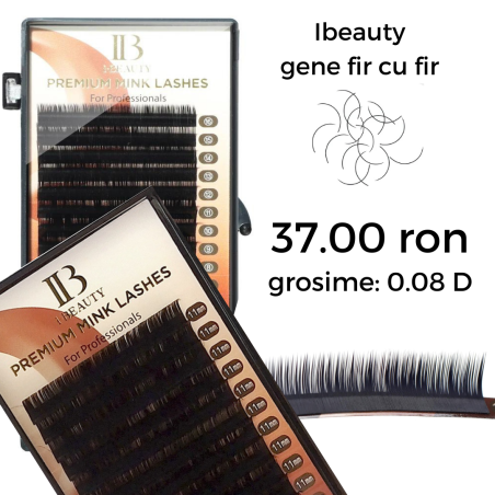 0.08 D - Extensii gene iBeauty premium, individuale, Mink