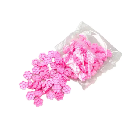 100 pcs pink flower support for glue