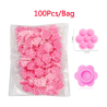 100 pcs pink flower support for glue