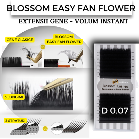 0.07-0.05 D Easy fan flower - Blossom Extension ciglia volume