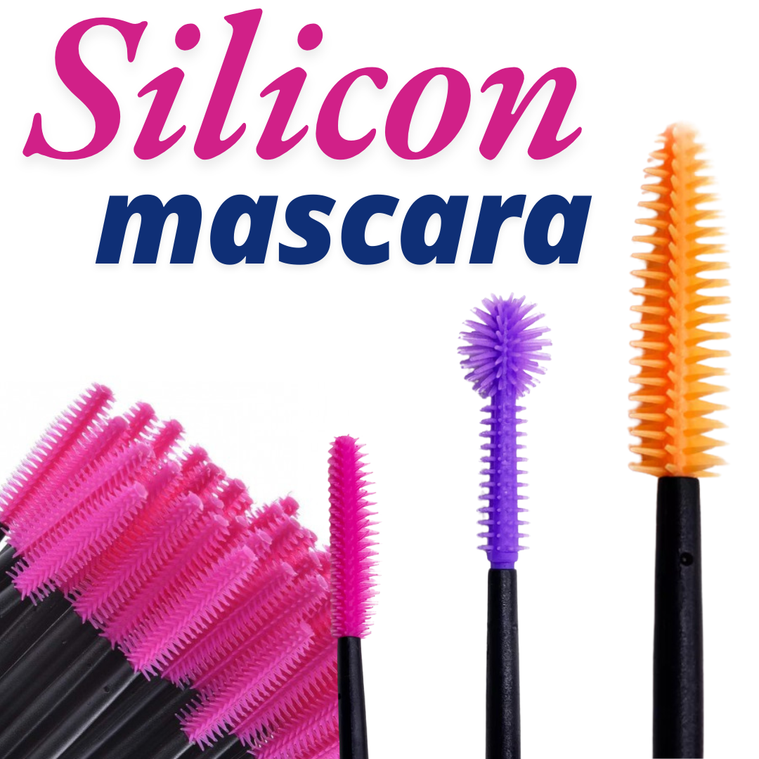 Set 50 periute mascara pentru extensii gene- Silicon, diverse culori