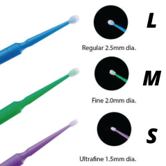 Microbrush Albastre - 2,5mm, Aplicatoare periute aplicare primer sau remover extensii de gene, 100buc