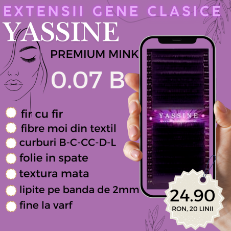 0.07 B - Eyelash extension Yassine Premium 20 lines