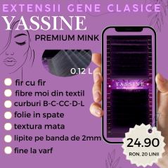 0.12 L - Extension ciglia 1:1 Yassine Premium, 20 linee