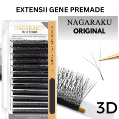 3D W, Curl D, Nagaraku, 0.07 Pre-Made eyelash extensions