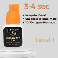 Ultimate Bond 5ml adhesive, 3 sec drying, iBeauty, 4-6 week resistance, glue for 1D-2D eyelash extensions method