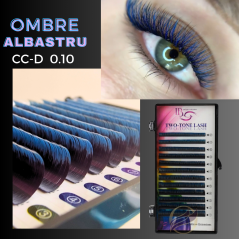 Extensión de pestañas Ombre iBeauty, negro y azul, grosor 0.10