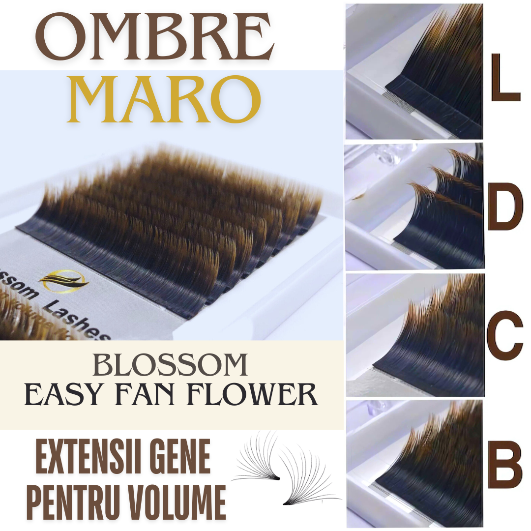 Extension ciglia Ombre Blossom, nero-marrone, 0.07, per volume