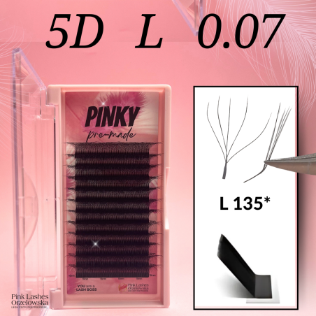 5D W Curl L ---- PINKY premade - eyeliner effect of eyelash extensions, quick volume