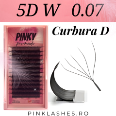 5D W Curl D PINKY premade - pre-made eyelash extensions, quick volume