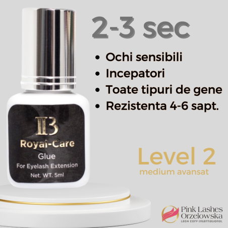 Adeziv Royal Care Sensitive, 5ml, uscare 2-3 sec, iBeauty, mai putini vapori,nu se agita, pentru ochi sensibili