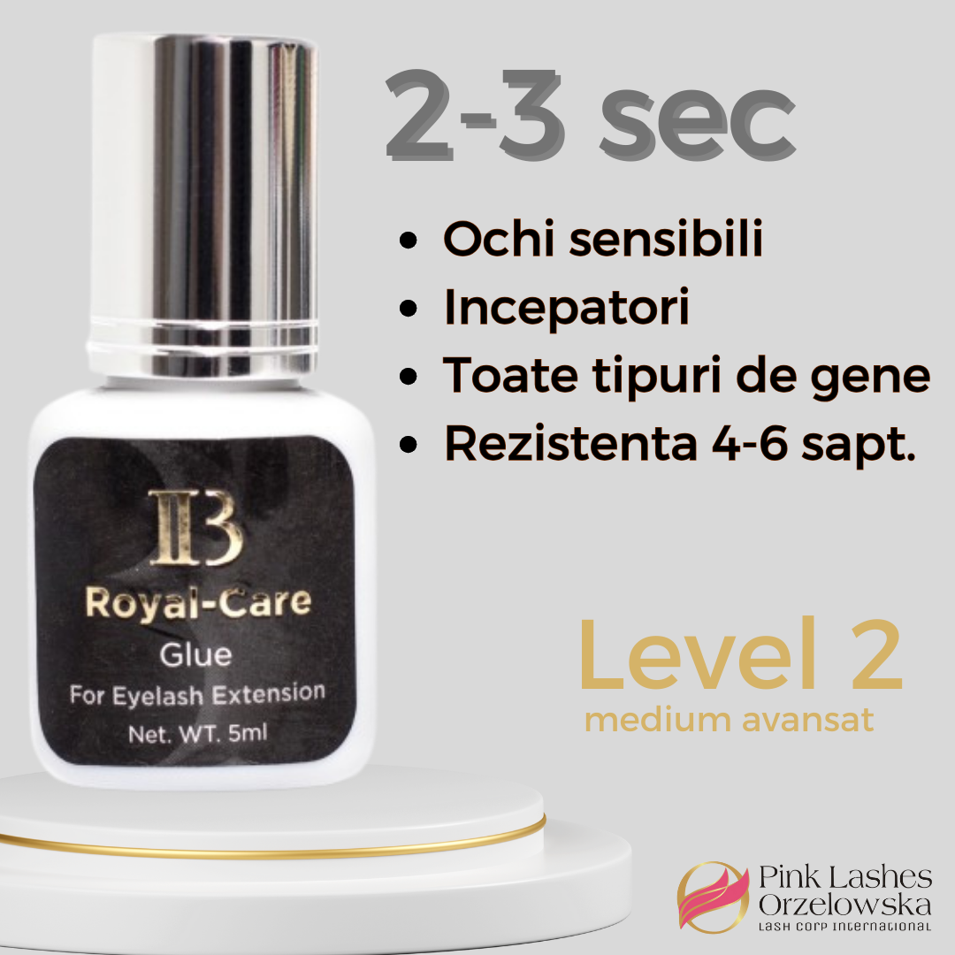 Adeziv Royal Care Sensitive, 5ml, uscare 2-3 sec, iBeauty, mai putini vapori,nu se agita, pentru ochi sensibili