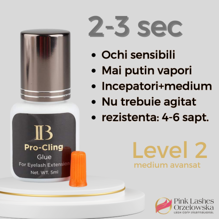 Pro Cling Glue 5ml, tiempo de secado de 2-3 segundos, iBeauty, resistencia de 4-6 semanas