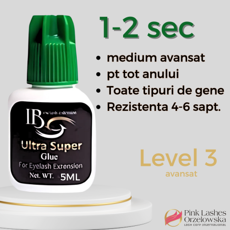5ml Adeziv Ultra Super, uscare 1-2 sec , iBeauty, capac verde, rezistenta 4-6 saptamani, lipici pentru avansati