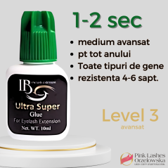 Adesivo Ultra Super 10ml, asciugatura 1-2 sec, iBeauty, resistenza 4-6 settimane, colla per avanzato