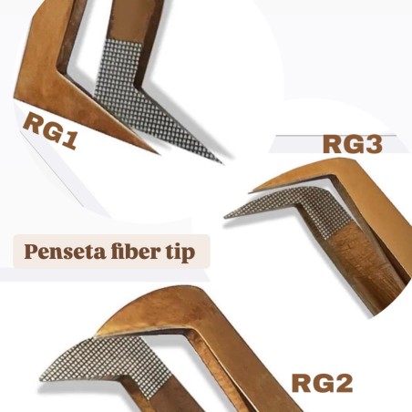 Pinzette FiberTip Rose Gold, per extension ciglia