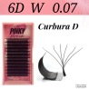 6D W PINKY, Curl D, premade - ciglia finte pronte all'uso, volume rapido