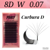 8D W PINKY, Curl D, premade - ciglia finte pronte all'uso, volume rapido