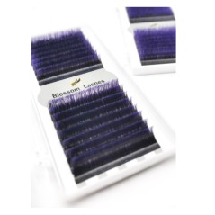 Ombre Purple, Easy Fan Flower Eyelashes for fast volume 0.07, connected in the base